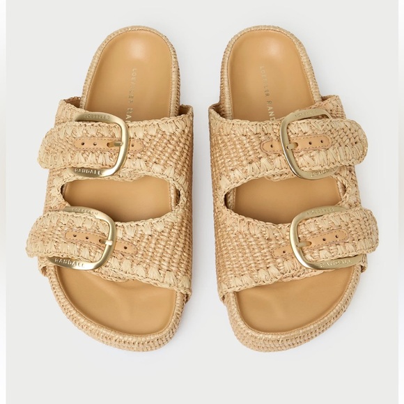 Loeffler Randall Women's Theo Raffia Sandals size 7 new tan - Picture 3 of 12